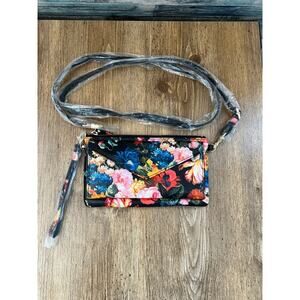 Lodis Floral RFID Envelope Pouch With Wristlet and Crossbody Straps